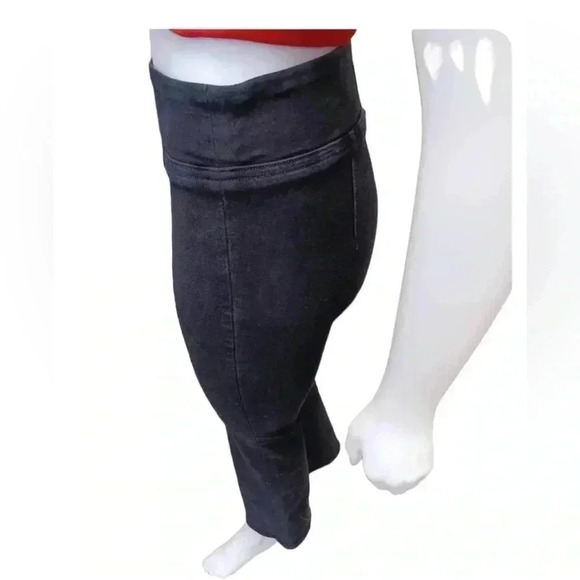 FRAME High Rise Black Flare Wide Waistband Slip On Jeans Size 1 - Picture 3 of 8